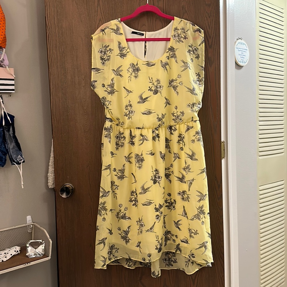Maurices Yellow Bird Midi Sun Dress XXL